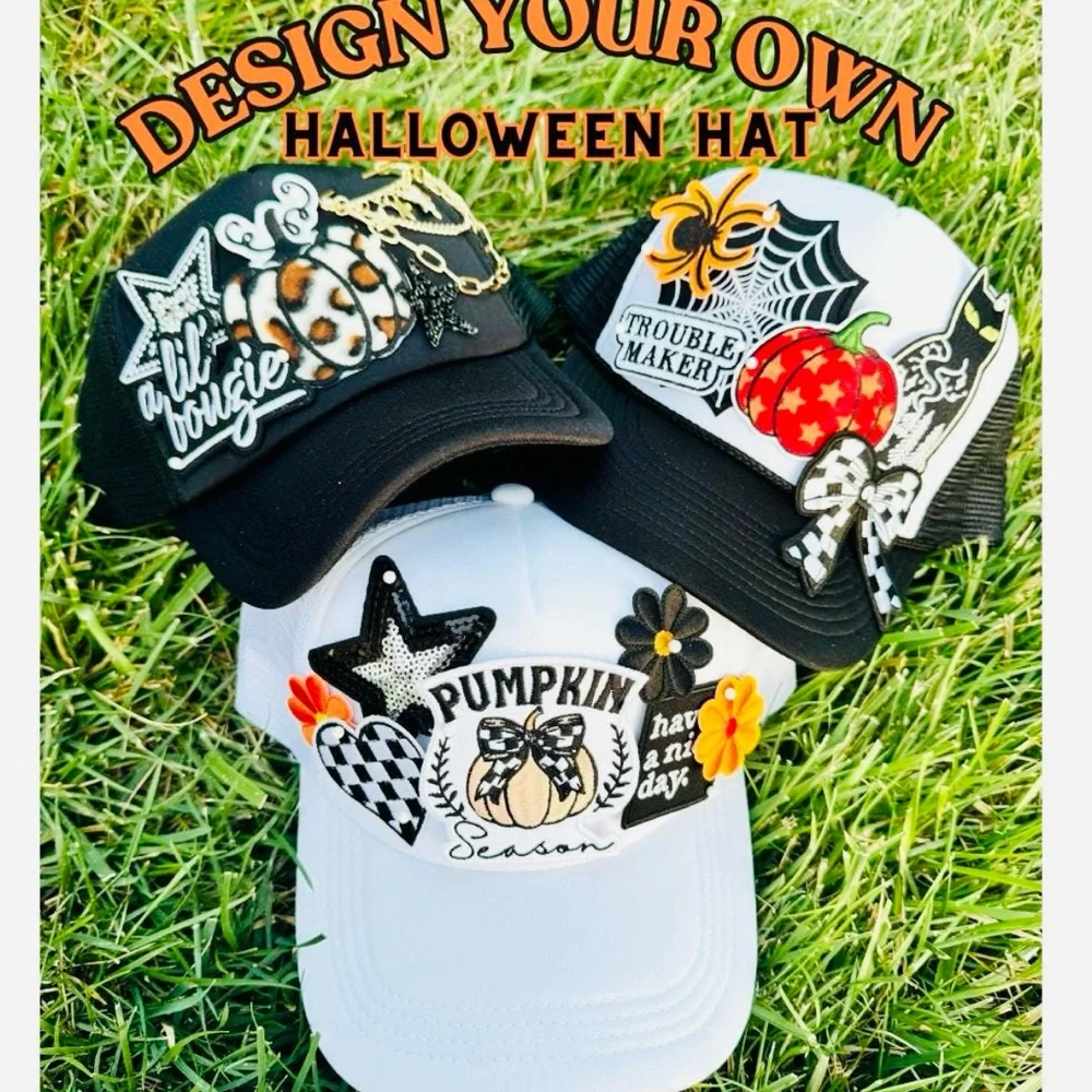 Custom designed hats you pick theme/colors christmas Halloween sports Disney